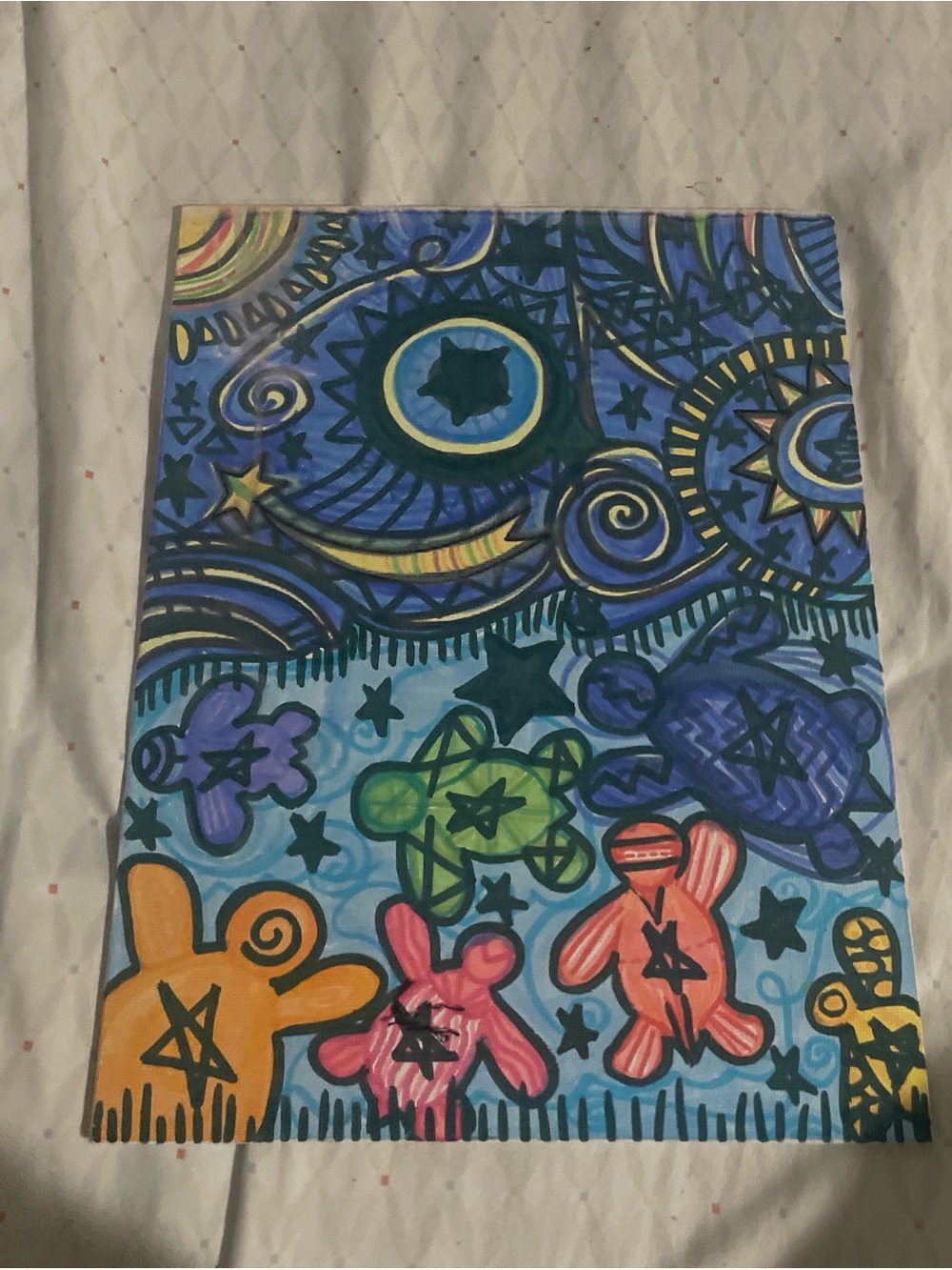 Colorful Abstract Starry Creature Illustration